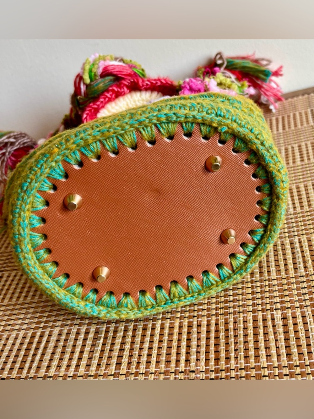 Handmade Crochet Mushroom House Boho Crossbody Bag, Cottagecore Shoulder Bag - Picture 14 of 16